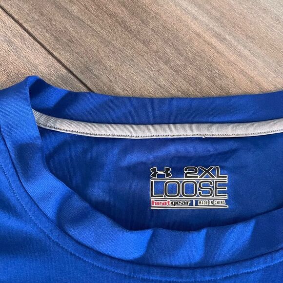 Under Armour Blue Athletic Workout Shirt Men XXL Bin M-4‎ - Picture 3 of 4